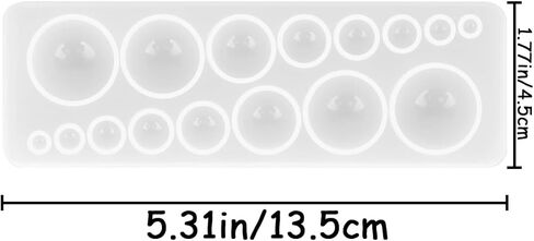 4 PCS Cabochon Gem Silicone Mold, Sphere Molds for Resin Clear Round Silicone Mold for Making Earrings Jewelry Making Crafting Projects in Kuwait