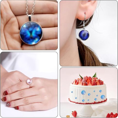 4 PCS Cabochon Gem Silicone Mold, Sphere Molds for Resin Clear Round Silicone Mold for Making Earrings Jewelry Making Crafting Projects in Kuwait