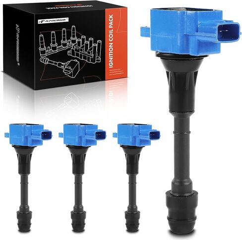 A-Premium Set of 4 Ignition Coil Pack Compatible with Nissan Altima 2002-2006, Sentra 2002-2006, X-Trail 2002-2013, L4 2.5L, Replace# 22448-8H310 in Kuwait