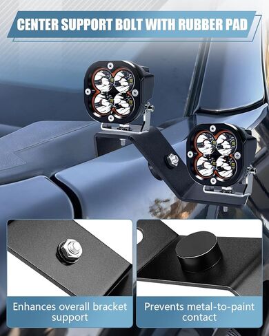 دعامات تثبيت غطاء محرك السيارة بشريط الضوء المزدوج لـ F150 (2015–2025)، زوج تركيب غطاء محرك السيارة من سبائك الألومنيوم بدون حفر in Kuwait