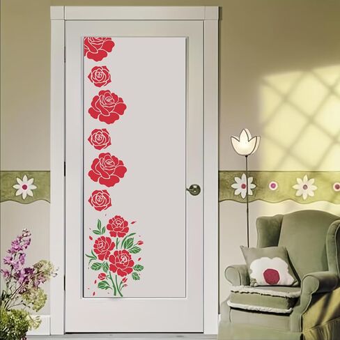 Flower Stencils for Painting Rose Stencil Reusable Floral Stencils for Wood Wall Furniture Fabrics DIY Crafts Decor in Saudi Arabia