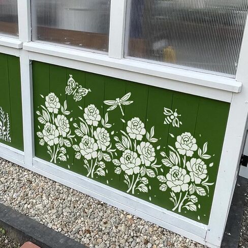 Flower Stencils for Painting Rose Stencil Reusable Floral Stencils for Wood Wall Furniture Fabrics DIY Crafts Decor in Saudi Arabia