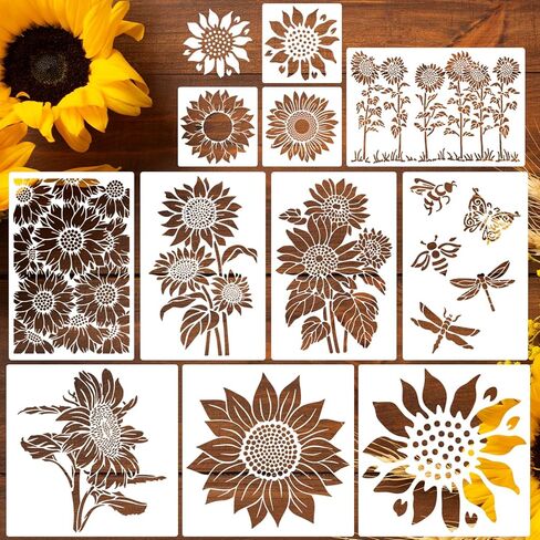 Flower Stencils for Painting Rose Stencil Reusable Floral Stencils for Wood Wall Furniture Fabrics DIY Crafts Decor in Saudi Arabia
