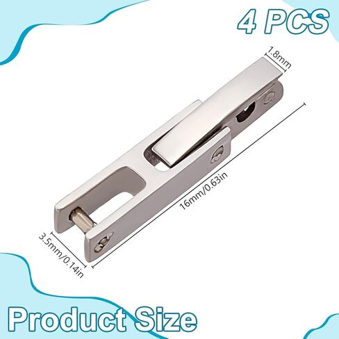 WEBEEDY 4 Pcs Fold Over Clasp Stainless Steel Watch or Bracelet Extension Clasp Silver Jewelry Making Clasps for Bracelet Repair Watch Strap Adjustments Christmas Birthday Gifts, 16x3.5mm in Kuwait