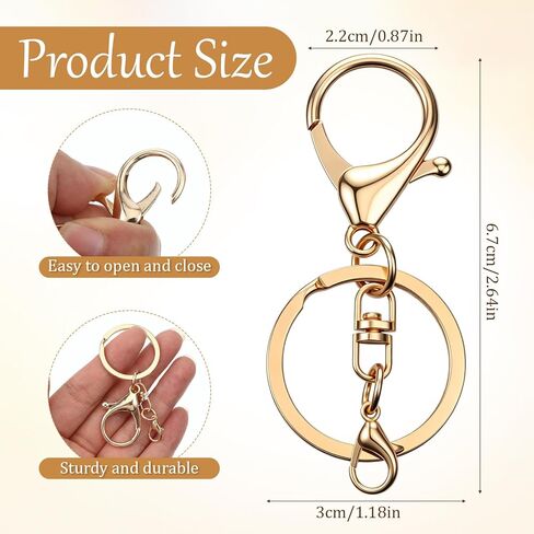 20 Pcs Lobster Claw Clasps and Key Rings, Silver and Gold Key Chain Rings with Swivel Trigger Clip Metal Keychain Making Kit for DIY Craft Jewelry Making in Kuwait