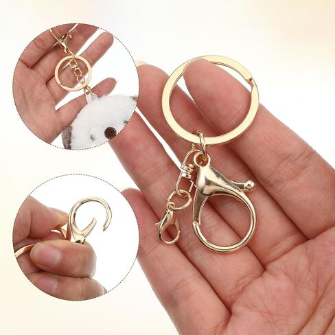 20 Pcs Lobster Claw Clasps and Key Rings, Silver and Gold Key Chain Rings with Swivel Trigger Clip Metal Keychain Making Kit for DIY Craft Jewelry Making in Kuwait