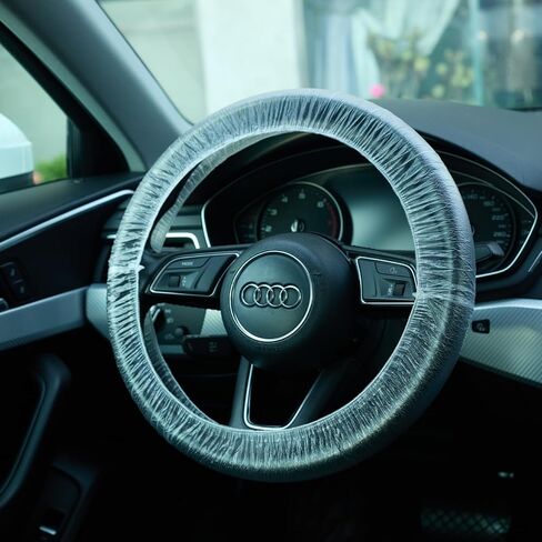100Pcs Disposable Steering Wheel Covers – Clear Plastic Protective Wrap for Auto Repair, Detailing, Rental | Universal Steering Wheel Protector. in Kuwait