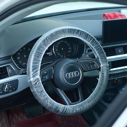 100Pcs Disposable Steering Wheel Covers – Clear Plastic Protective Wrap for Auto Repair, Detailing, Rental | Universal Steering Wheel Protector. in Kuwait