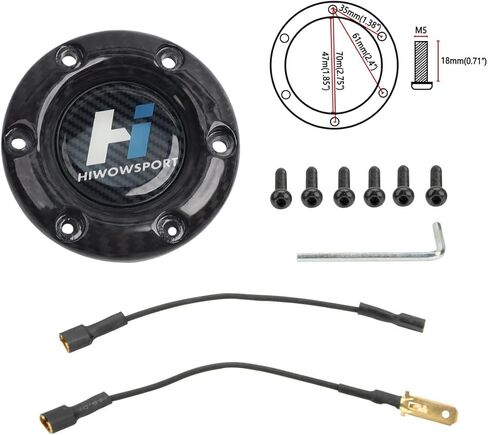 Carbon Fiber Steering Wheel Horn Button 6 bolts For Flashpower,MoMo,NRG,Nadi,Hiwowsport in Saudi Arabia