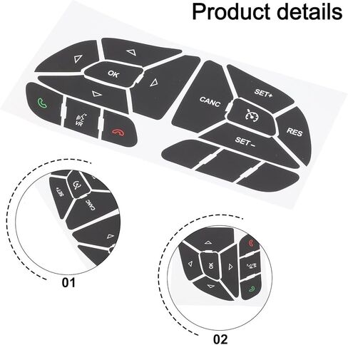 Button Repair Stickers for DODGE CHARGER 2016-2022 Steering Wheel Button Repair Decals Vehicles Decal Replacement Fits in Saudi Arabia