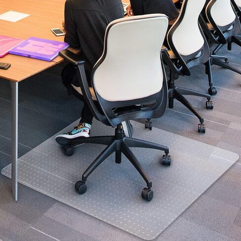 Azadx Clear Office Chair Mat for Low, Standard and No Pile Carpeted Floors, Plastic Computer Desk Chair Mat on Carpet for Easy Rolling, Durable Carpet Protector Mat (36 x 48'' Rectangle) in Saudi Arabia