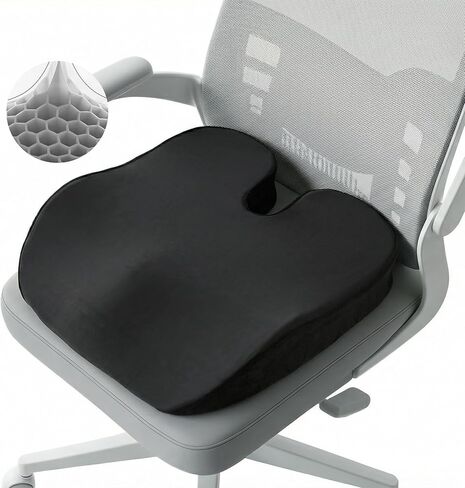 Seat Cushion for Office Chair - Cooling Honeycomb & Memory Foam 17.3" x 2.75" Tailbone Pain Relief Cushion, Ergonomic Desk Chair & Car Seat Cushion for Sciatica, Body Positioner in Saudi Arabia