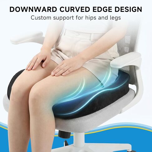 Seat Cushion for Office Chair - Cooling Honeycomb & Memory Foam 17.3" x 2.75" Tailbone Pain Relief Cushion, Ergonomic Desk Chair & Car Seat Cushion for Sciatica, Body Positioner in Saudi Arabia