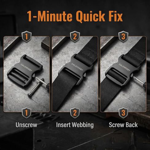 Buckles for 1" Straps: 2 Pack Side Release Buckle with Screw Pin, Heavy Duty Plastic Snap Clip Replacement for Backpack, Pet Collar, Tactical Gear, Hiking Bag (Fits 1 Inch Nylon Webbing) in Saudi Arabia