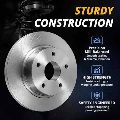AUTOCLUB Front Brake Kit, for 2005 2006 2007 2008 2009 2010 2011 2012 2013 2014 2015 Toyota Tacoma Brake Pads and Rotors, Brakes Ceramic Replacement 10.83" Front in Kuwait