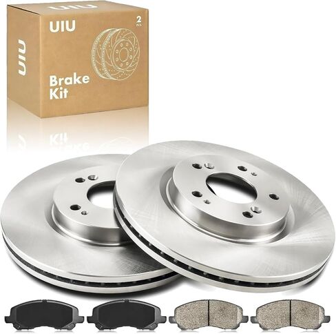 UIU Front Brake Kit 6PC Compatible with 2003-2008 Honda Pilot 3.5L V6 Replace 31275 D914 Geomet Coated 300mm 11.81"in in Saudi Arabia