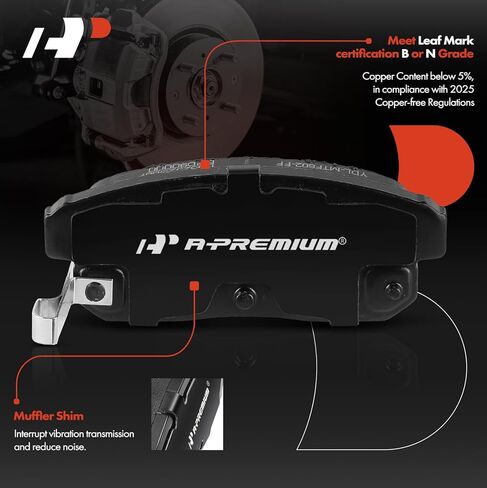 A-Premium 11.88 inch (301.8mm) Rear Vented Disc Brake Rotors + Ceramic Pads Kit Compatible with Select Mazda Models - RX-8 RX8 2004-2011, 6-PC Set, Replace# AD7912 in Kuwait