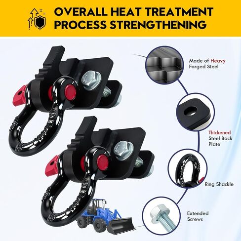 3/8" Tractor Bucket Hooks, Bolt on Tractor Hooks, Tractor Hooks for Bucket, Shackle Mounting Bracket with Back Plate, Suitable for Tractors, Loaders, Trailers, RVs, 2-Pcs in Saudi Arabia