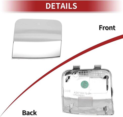 Rear Right Car Tow Hook Cover Cap for Mercedes-Benz GLB250 4Matic, Base 2020-2026 No.2478857301 Silver Tone Plastic 1 Pc in Kuwait