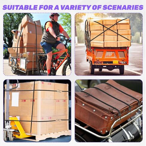 Heavy Duty Bungee Cords with Hooks, 6Pcs 36Inch Bungee Cords, 1/3Inch Thick for Outdoor, Camping, and Storage in Saudi Arabia