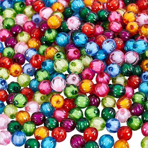 350pcs 12mm Acrylic Bubblegum Color Beads for Pen Making Jewelry Bracelets Pumpkin Beads in Saudi Arabia