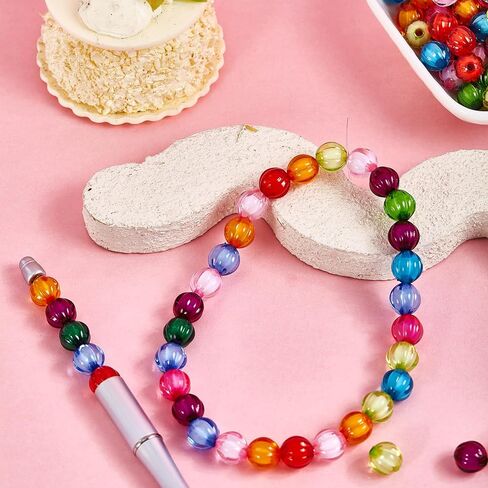350pcs 12mm Acrylic Bubblegum Color Beads for Pen Making Jewelry Bracelets Pumpkin Beads in Saudi Arabia