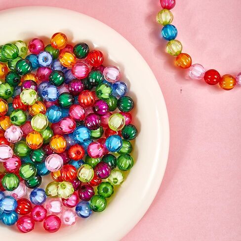 350pcs 12mm Acrylic Bubblegum Color Beads for Pen Making Jewelry Bracelets Pumpkin Beads in Saudi Arabia