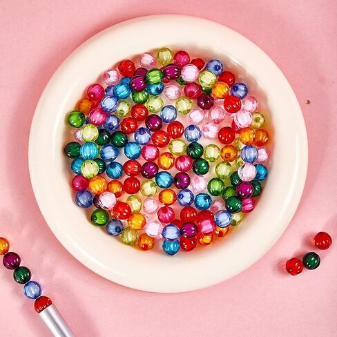 350pcs 12mm Acrylic Bubblegum Color Beads for Pen Making Jewelry Bracelets Pumpkin Beads in Saudi Arabia