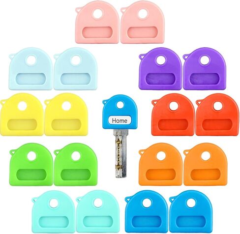 18 PCS Colorful Key Covers for Keys, Soft Silicone Key Caps with Labels, Key Identifiers Protectors for House Office Apartment Standard Keys, 9 Assorted Colors in Saudi Arabia