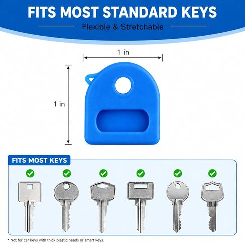 18 PCS Colorful Key Covers for Keys, Soft Silicone Key Caps with Labels, Key Identifiers Protectors for House Office Apartment Standard Keys, 9 Assorted Colors in Saudi Arabia