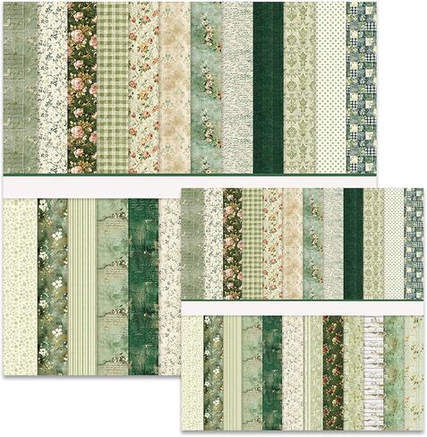 Floral Scrapbook Paper 12x12 In and 6x6 In Pack, 48 Sheets Double Sided Decorative Papers Spring Flower Patterned Craft Paper for Scrapbooking Card Making Journaling Decor (Red) in Saudi Arabia