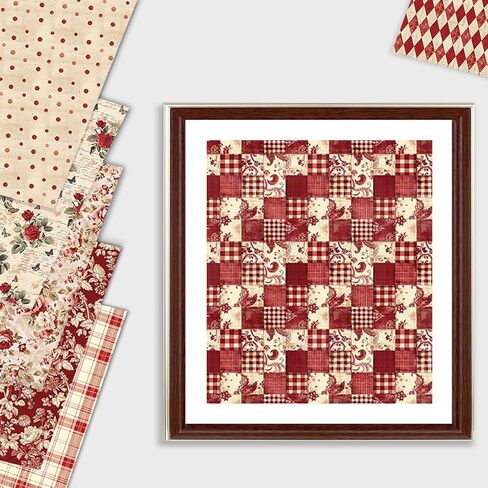 Floral Scrapbook Paper 12x12 In and 6x6 In Pack, 48 Sheets Double Sided Decorative Papers Spring Flower Patterned Craft Paper for Scrapbooking Card Making Journaling Decor (Red) in Kuwait