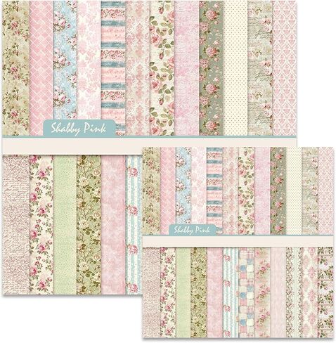 Floral Scrapbook Paper 12x12 In and 6x6 In Pack, 48 Sheets Double Sided Decorative Papers Spring Flower Patterned Craft Paper for Scrapbooking Card Making Journaling Decor (Red) in Kuwait