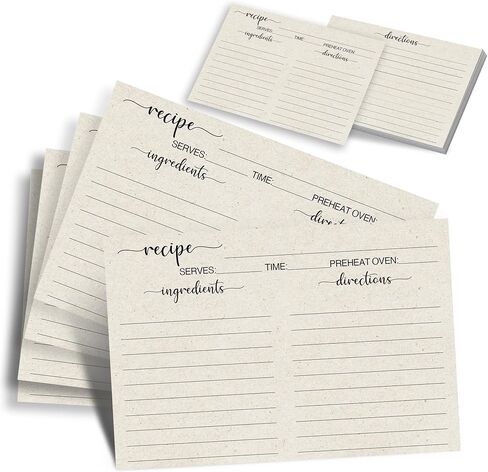 60 Pack Vintage 4x6 Double Sided Index Cards - Premium 300GSM Thick Kraft Cardstock - Rustic Design for Bridal Shower, Wedding Recipe Box, Binder & Cookbook - Blank Writing Cards in Saudi Arabia