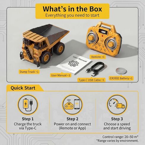 1/64 Mini RC Dump Truck,10-Channel Remote Control & Phone App Controled with Metal Bed,Alloy RC Construction Vehicles with Lights & Sounds,Toy Gift for Teens,Adults in Saudi Arabia