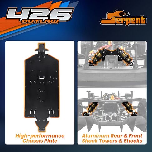 Serpent 426 Outlaw 1/7 4wd Electric All-Road Muscle Car RTR, High-Performance Tires, Brushless Motor, (Ready-to-Run Transmitter and Receiver Included, Batteries and Charger Required) in Saudi Arabia