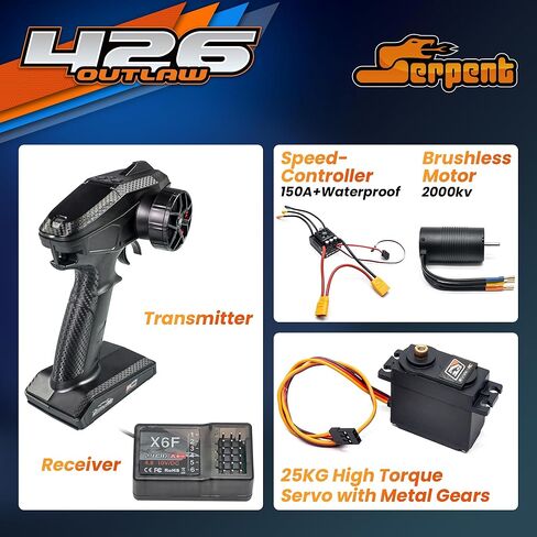 Serpent 426 Outlaw 1/7 4wd Electric All-Road Muscle Car RTR, High-Performance Tires, Brushless Motor, (Ready-to-Run Transmitter and Receiver Included, Batteries and Charger Required) in Saudi Arabia