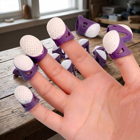 20 PCS Non-Slip Thimble for Hand Sewing Set, Silicone Hand Protectors, Thimble Ring for Quilting Embroidery, Sewing Protective Accessory in Kuwait