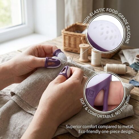 20 PCS Non-Slip Thimble for Hand Sewing Set, Silicone Hand Protectors, Thimble Ring for Quilting Embroidery, Sewing Protective Accessory in Kuwait
