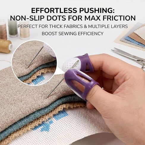 20 PCS Non-Slip Thimble for Hand Sewing Set, Silicone Hand Protectors, Thimble Ring for Quilting Embroidery, Sewing Protective Accessory in Kuwait