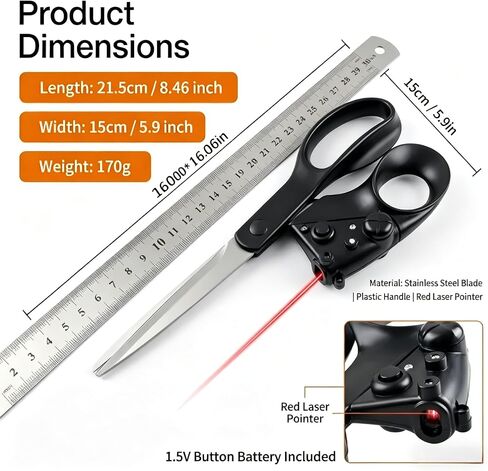 Professional Laser Guided Scissors for Fabric Cutting, Cuts Straight Fast with Precision Laser Guide,Sewing Scissors for Quilting Home Craft Wrapping Gift with Upgraded Ergonomic Handle in Saudi Arabia