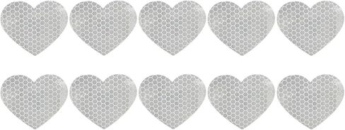 10 PCS Heart Vinyl Stickers for Car, High Intensity Reflective Decals Auto Night Safety Stickers, Waterproof Anti-Scratch Heart-Shaped Warning Decals for Car Truck SUV (Pink) in Saudi Arabia
