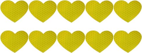 10 PCS Heart Vinyl Stickers for Car, High Intensity Reflective Decals Auto Night Safety Stickers, Waterproof Anti-Scratch Heart-Shaped Warning Decals for Car Truck SUV (Pink) in Saudi Arabia