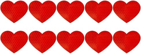 10 PCS Heart Vinyl Stickers for Car, High Intensity Reflective Decals Auto Night Safety Stickers, Waterproof Anti-Scratch Heart-Shaped Warning Decals for Car Truck SUV (Pink) in Saudi Arabia