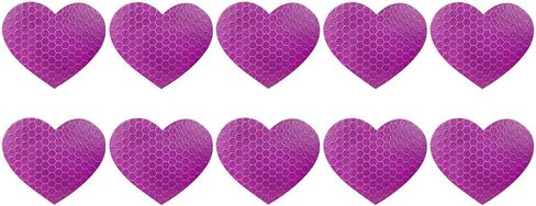 10 PCS Heart Vinyl Stickers for Car, High Intensity Reflective Decals Auto Night Safety Stickers, Waterproof Anti-Scratch Heart-Shaped Warning Decals for Car Truck SUV (Pink) in Saudi Arabia