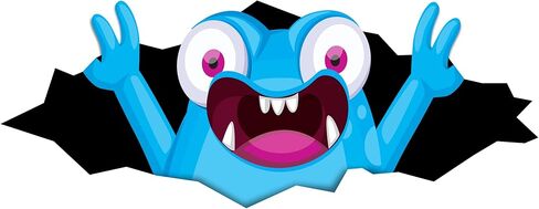 ملصقات Stickios Bumper للسيارات - ملصق سيارة مضحك Peeking Monster مقاس 11x4.25 بوصة - ملصق فينيل مقاوم للماء قابل للتقشير واللصق - صنع في الولايات المتحدة الأمريكية - Peekablue (أزرق لطيف) in Kuwait