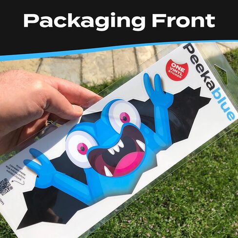 ملصقات Stickios Bumper للسيارات - ملصق سيارة مضحك Peeking Monster مقاس 11x4.25 بوصة - ملصق فينيل مقاوم للماء قابل للتقشير واللصق - صنع في الولايات المتحدة الأمريكية - Peekablue (أزرق لطيف) in Kuwait