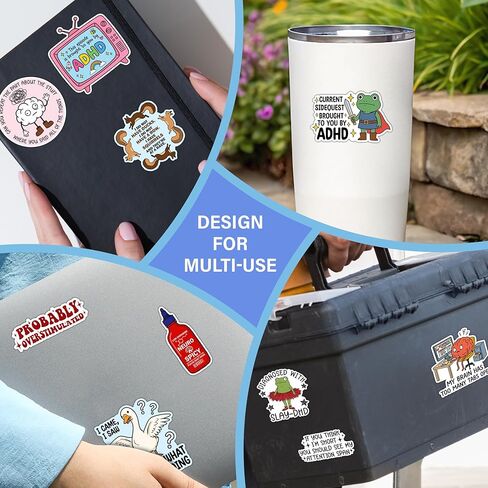 (10Pcs - 3inch) Funny ADHD Sticker Mental Health Neurodivergent Neurodiversity Cute Motivational Stickers Waterproof Vinyl Decals for Water Bottle Tumbler Luggage Laptop Scrapbooking in Saudi Arabia