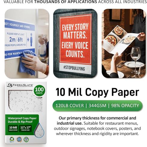 10 MIL 11" x 17" Waterproof Laser Printer/Copy Paper 100 sheets in Saudi Arabia