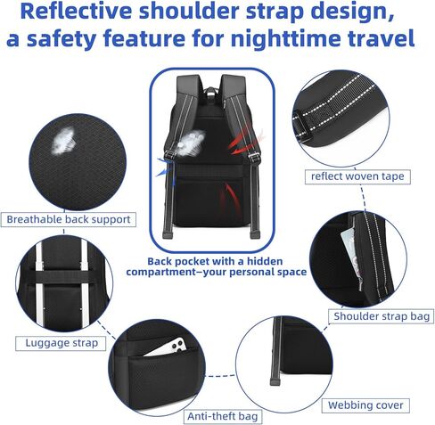 Laptop Backpack, EVA Hard Shell, Oxford, Lightweight, Waterproof, USB-C Charging Port, 23L, Retro Style, for Work Travel in Saudi Arabia